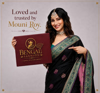 Black Satin Saree with Designer Pallu