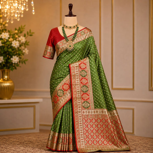 Premium Mashru Stone Banarasi Saree