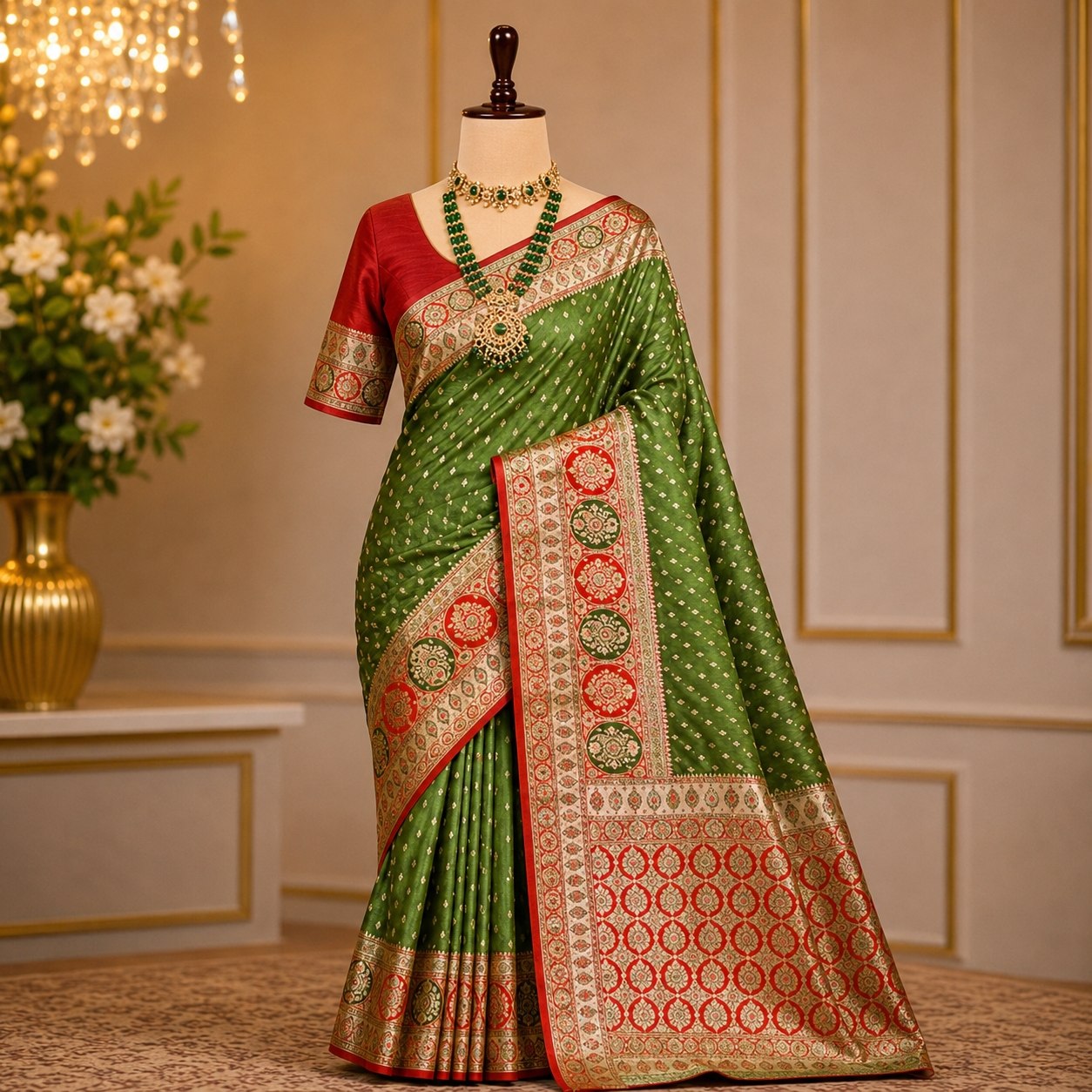 Premium Mashru Stone Banarasi Saree / Bridal & Festive Wear