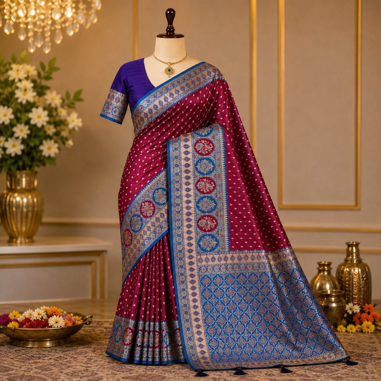 Premium Mashru Stone Banarasi Saree / Bridal & Festive Wear