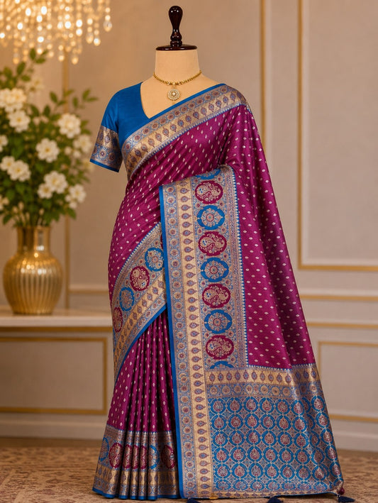 Premium Mashru Stone Banarasi Saree / Bridal & Festive Wear