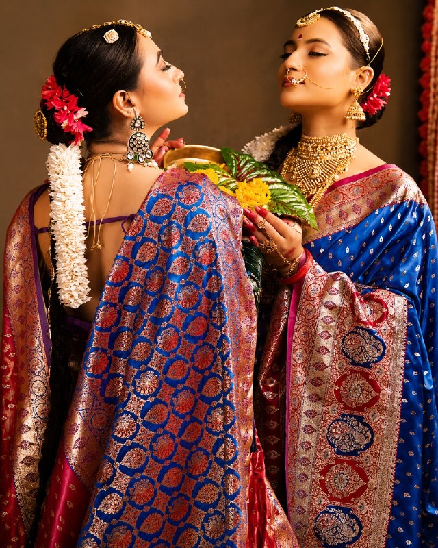 Premium Mashru Stone Banarasi Saree / Bridal & Festive Wear