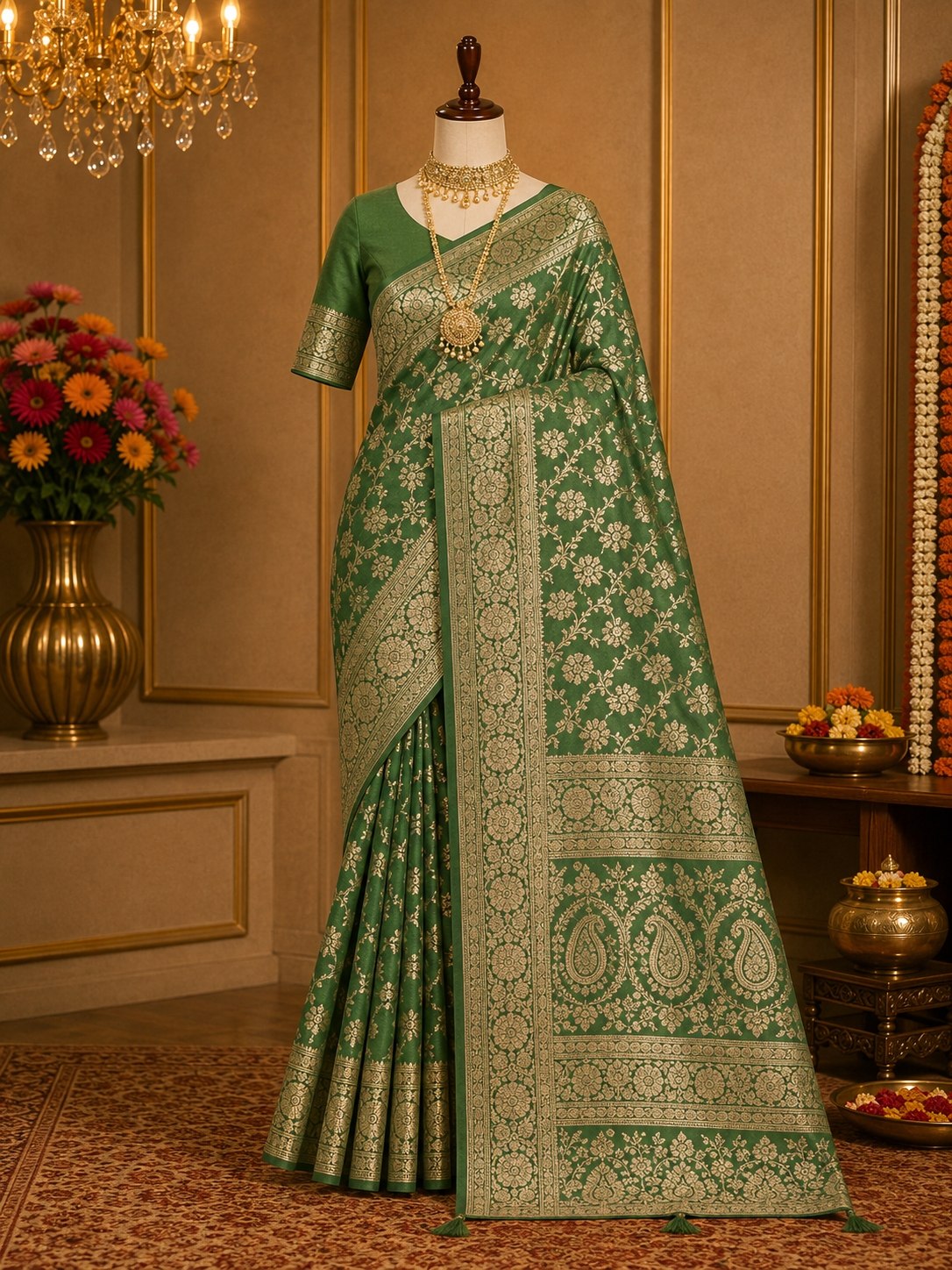 Premium Blue Pastel Satin Saree
