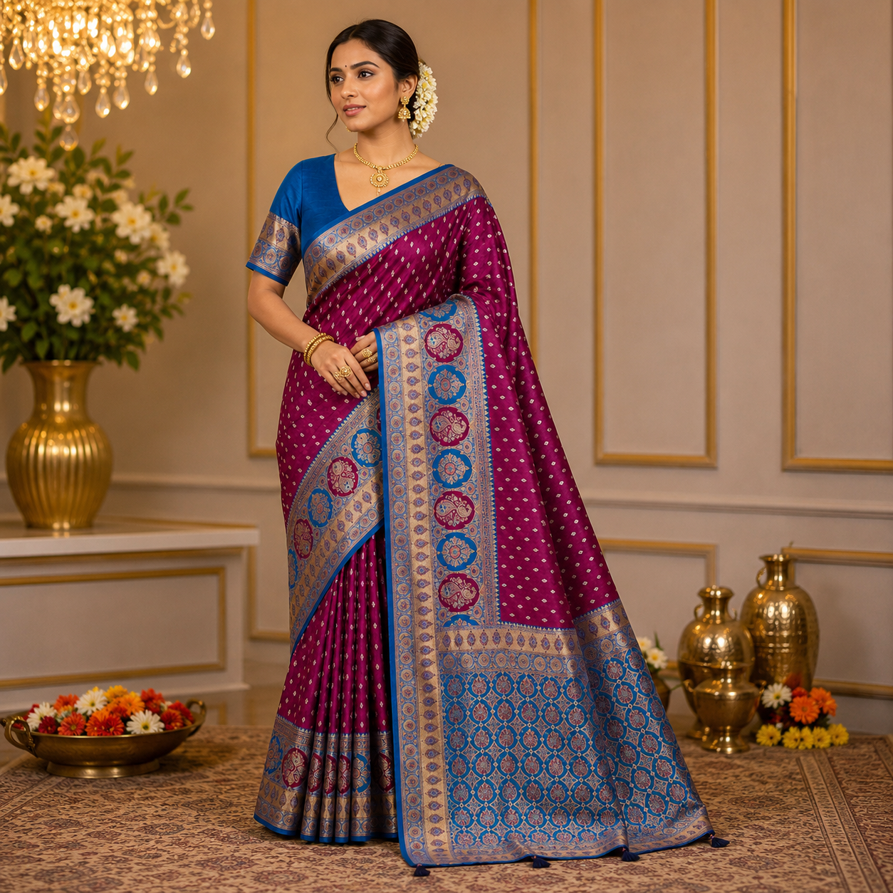 Premium Mashru Stone Banarasi Saree / Bridal & Festive Wear