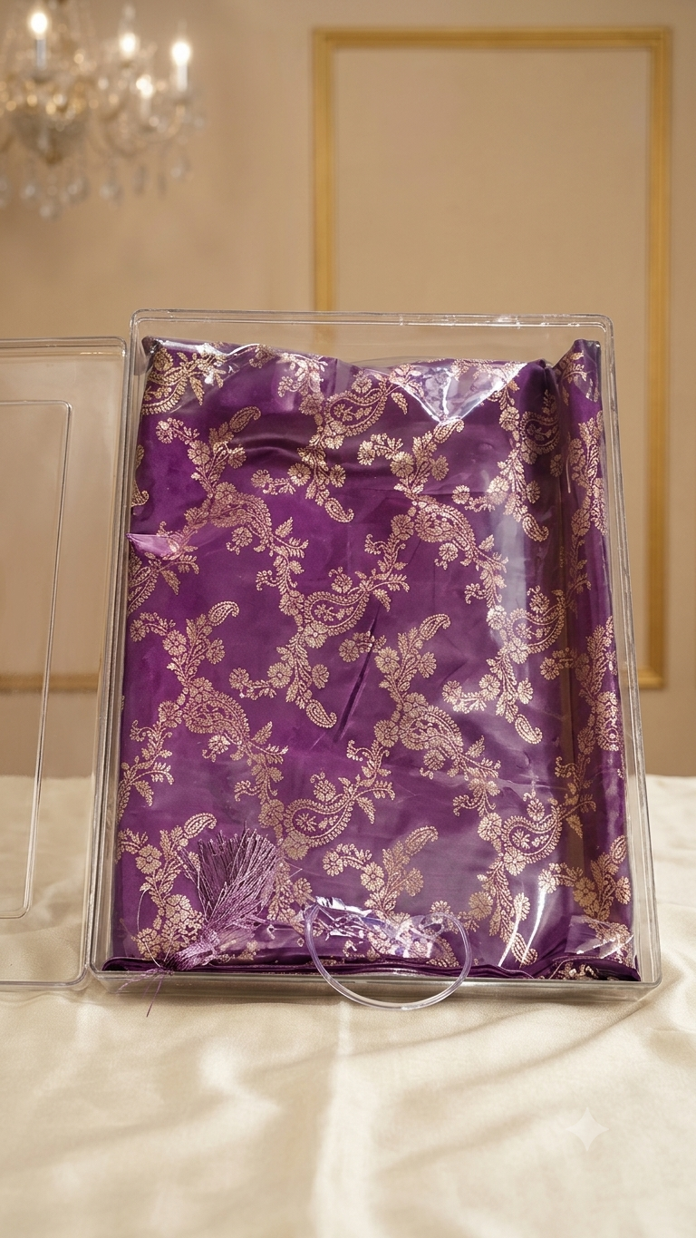 Elegant Lavender Pastel Satin Saree