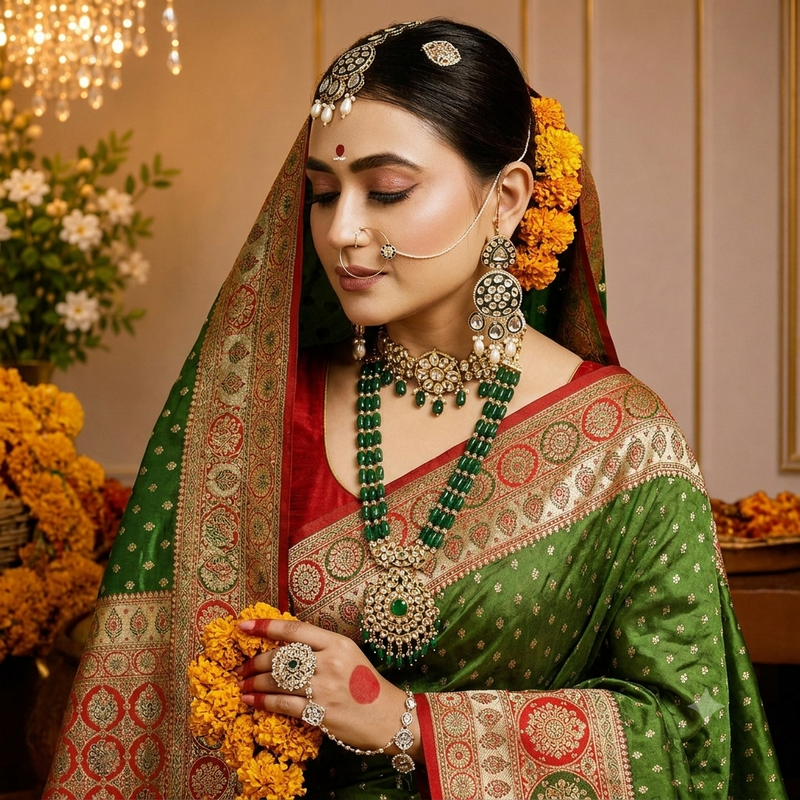 Premium Mashru Stone Banarasi Saree / Bridal & Festive Wear