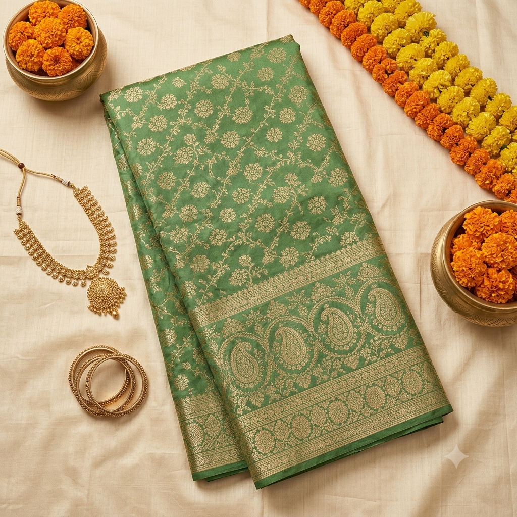 Premium Pastel Satin Saree